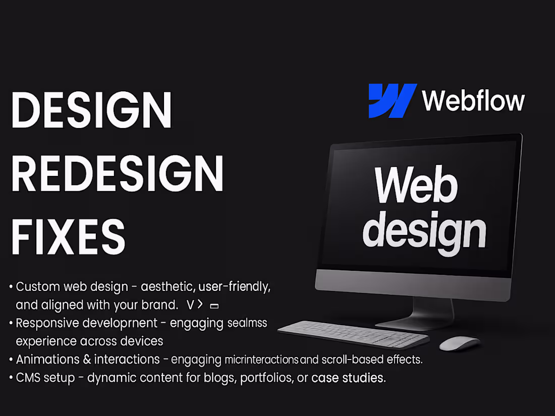Cover image for Webflow - Develop, Design, Redesign, Fixes