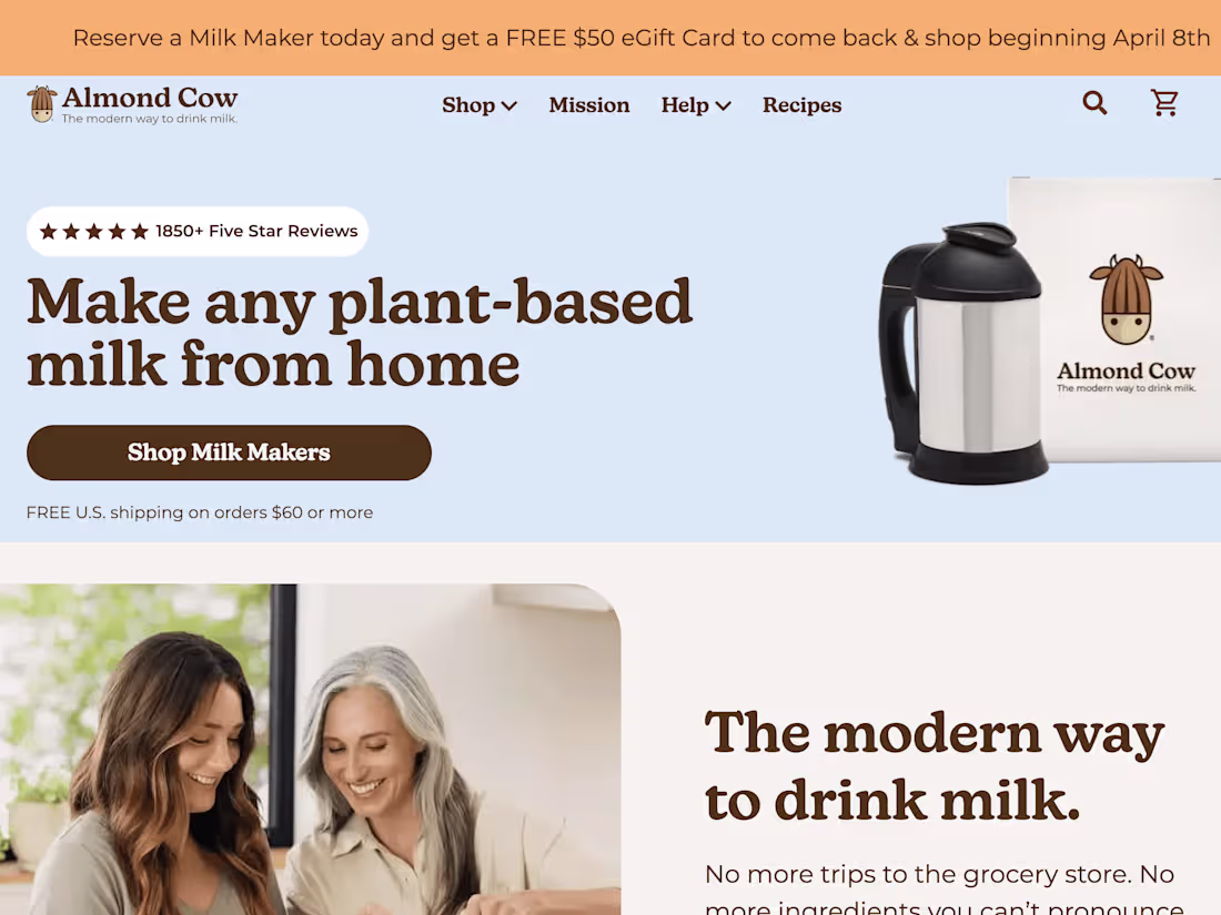 Cover image for Almond Cow | E-commerce | Shopify