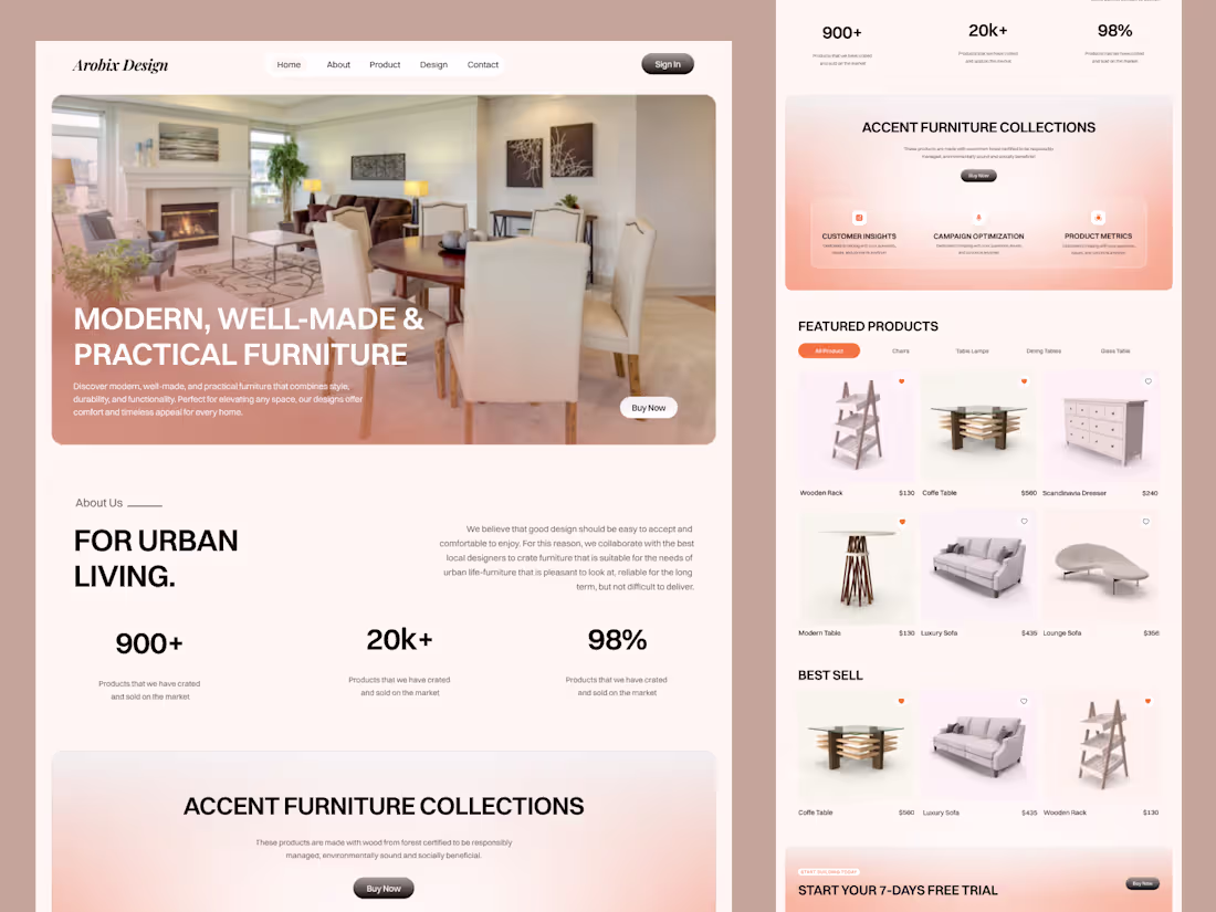 Cover image for High-Converting E-commerce UI for Luxury Furniture Brand