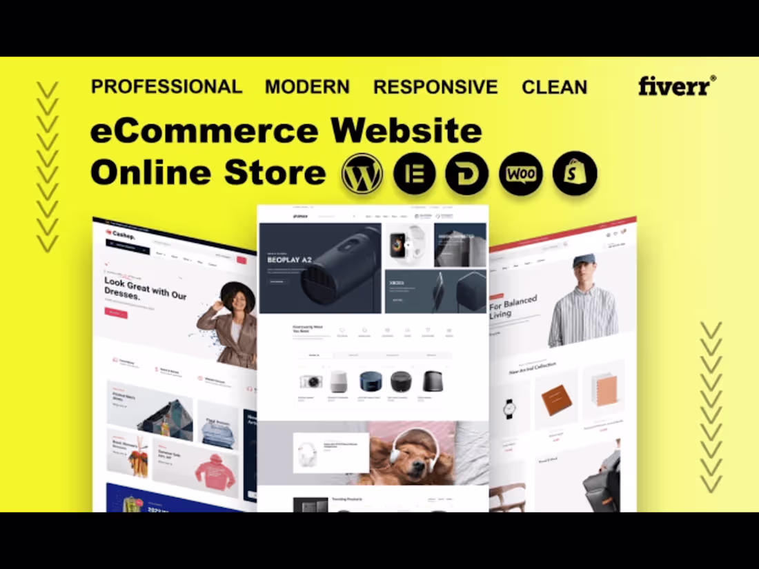 Cover image for I will design and develop ecommerce online store website