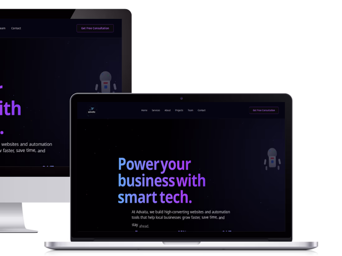 Cover image for Advaita Solutions: The Agency Landing Page