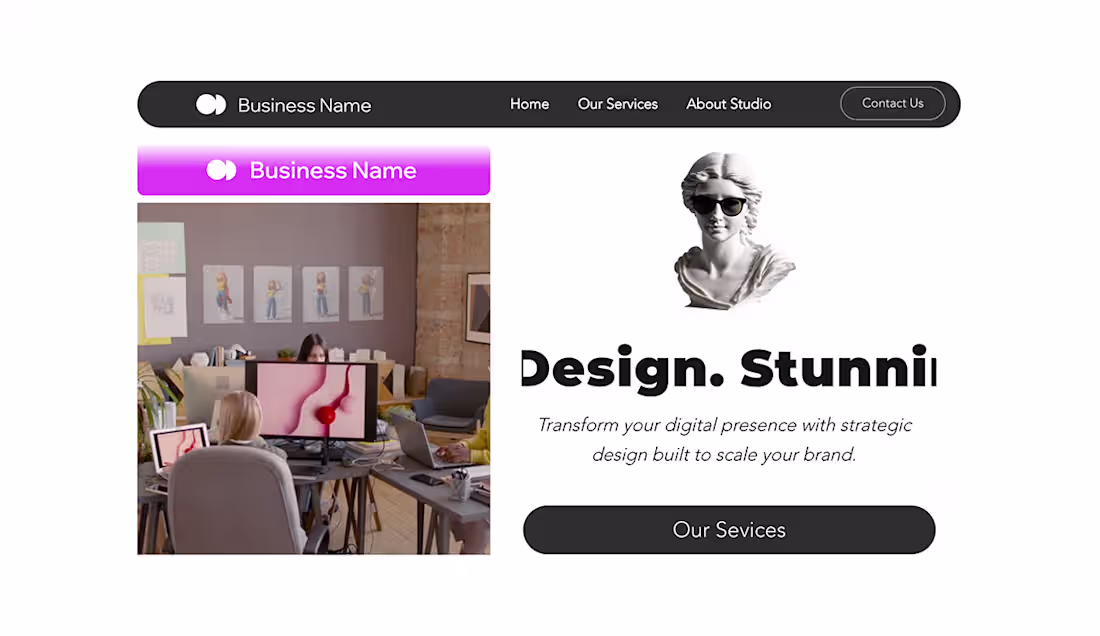 Cover image for The template for design studios.