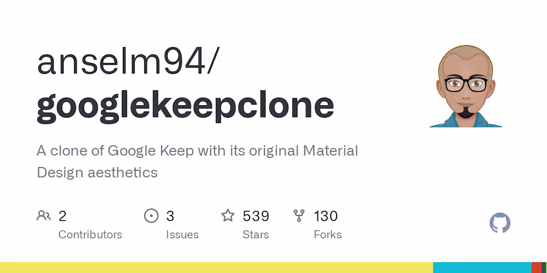 Cover image for anselm94/googlekeepclone