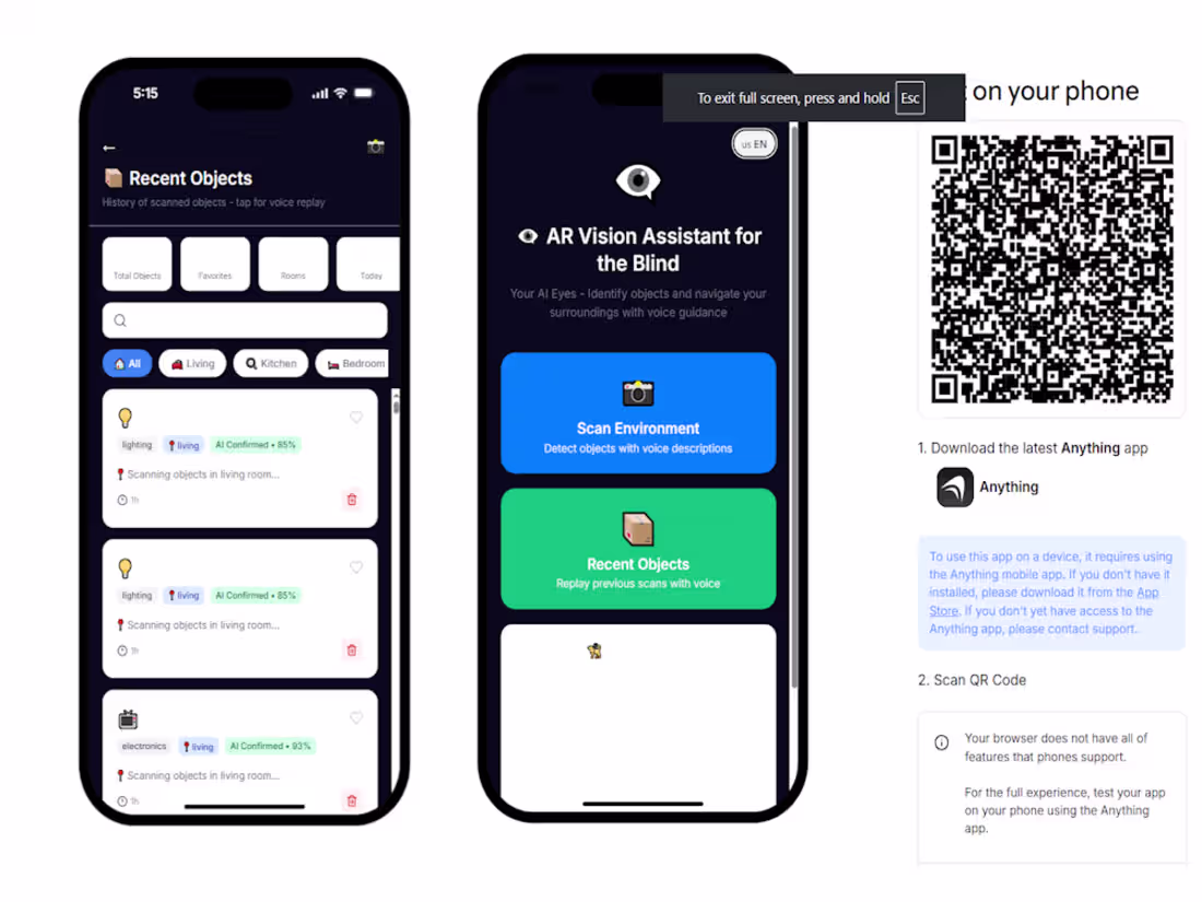 Cover image for AR Vision Assistant The Problem: Over 500,000 people in Roma...