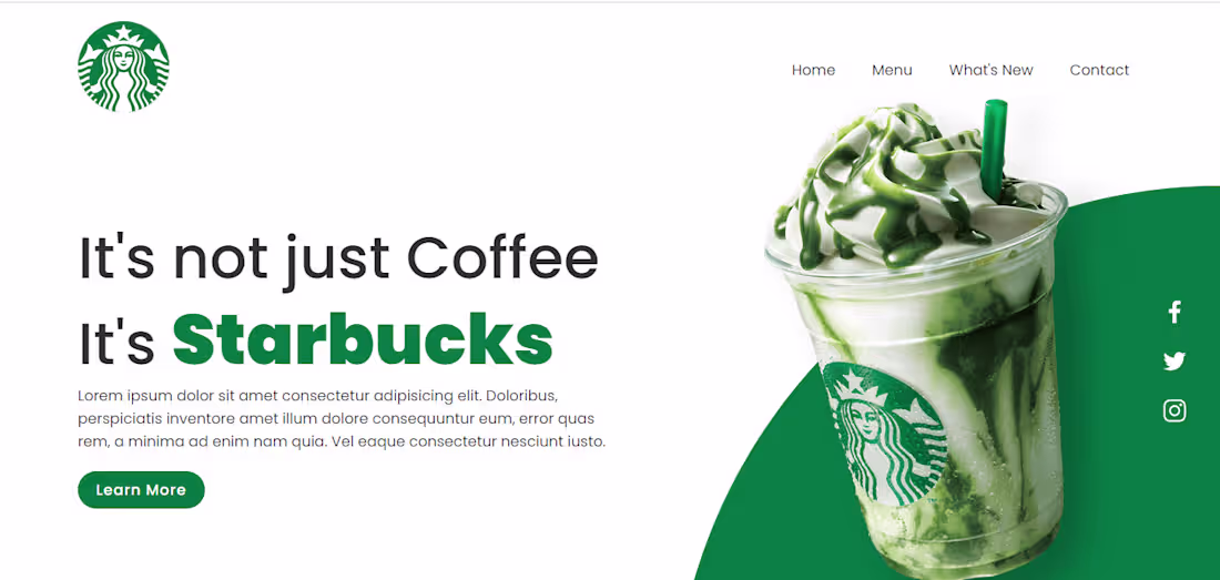 Cover image for Starbucks Landing Page 