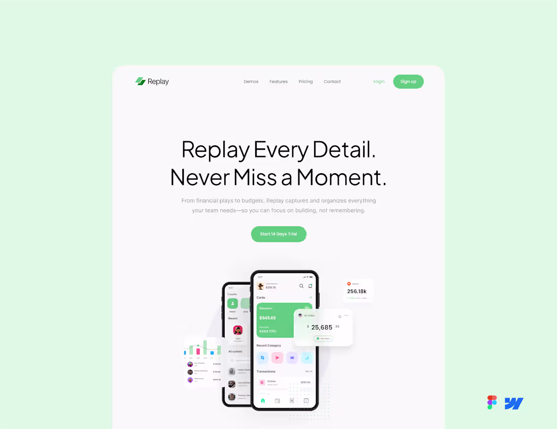 Cover image for Webflow Website Design and Development for Replay