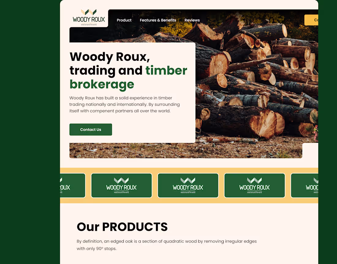 Cover image for Woody Roux Landing Page UI Design & Webflow Development 