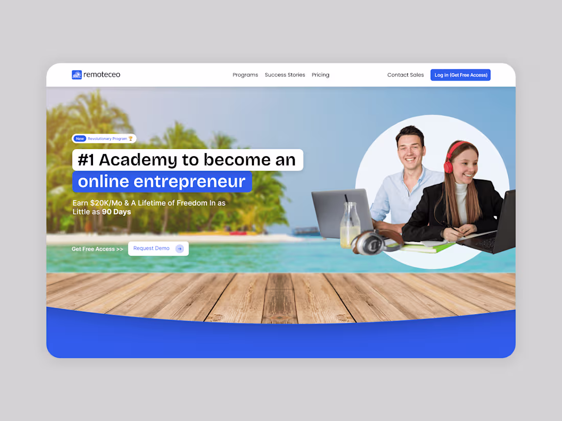 Cover image for Engaging Website for an Online Business Academy