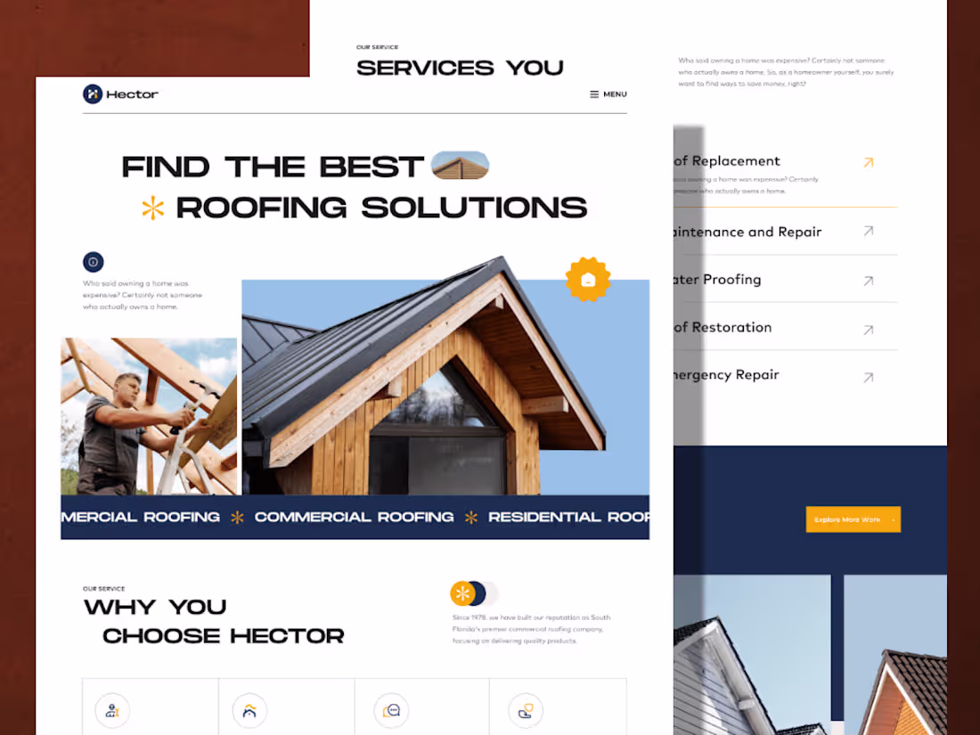 Cover image for Professional Roofing Services Website

