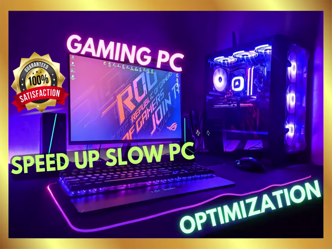 Cover image for speed up, fps boost gaming computer, fix slow laptop performance