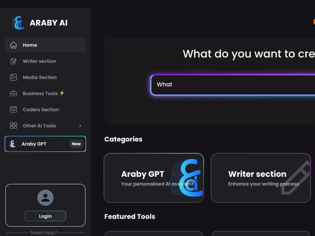 Cover image for Araby Ai - Dashbaord