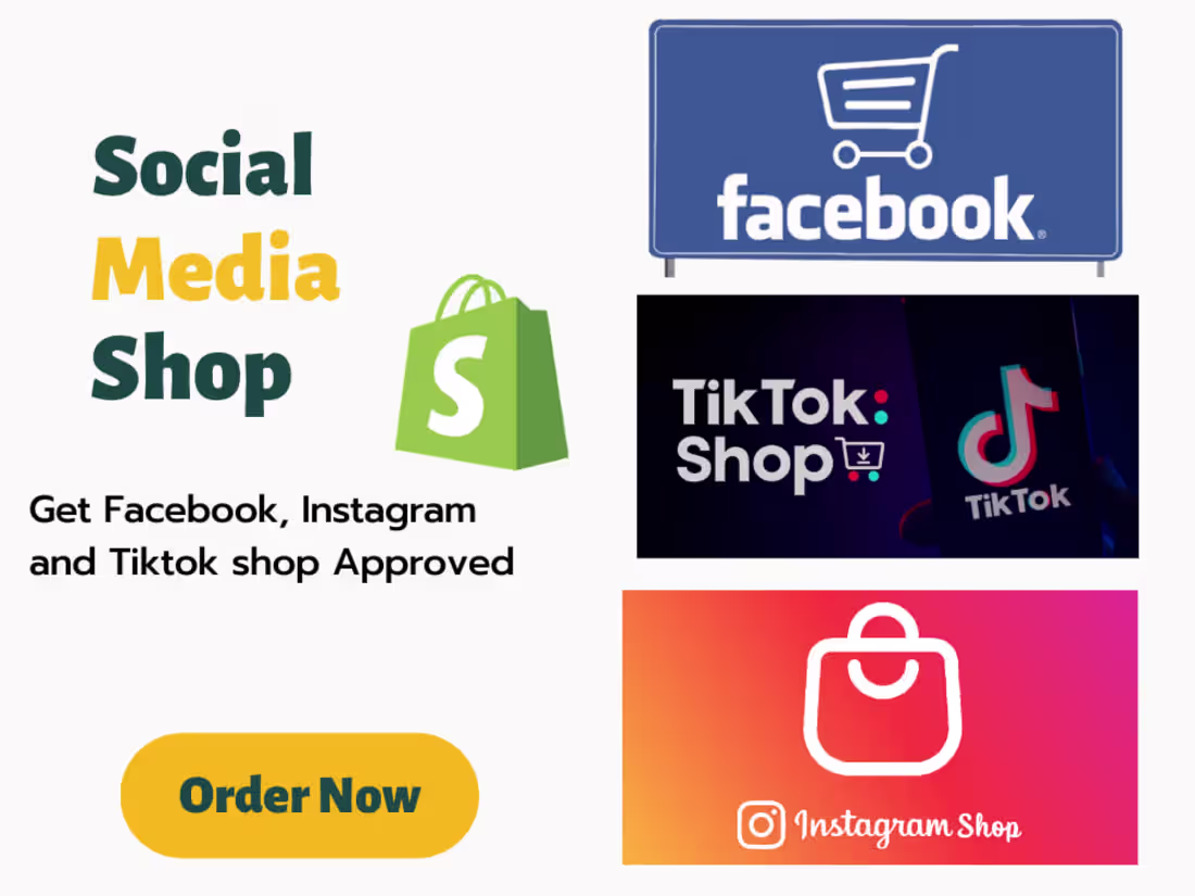 Cover image for  set up facebook shop, instagram shop, tiktok shop, marketing