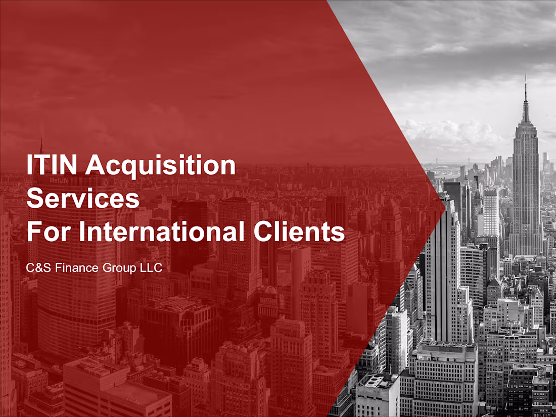Cover image for ITIN Acquisition Services for International Clients
