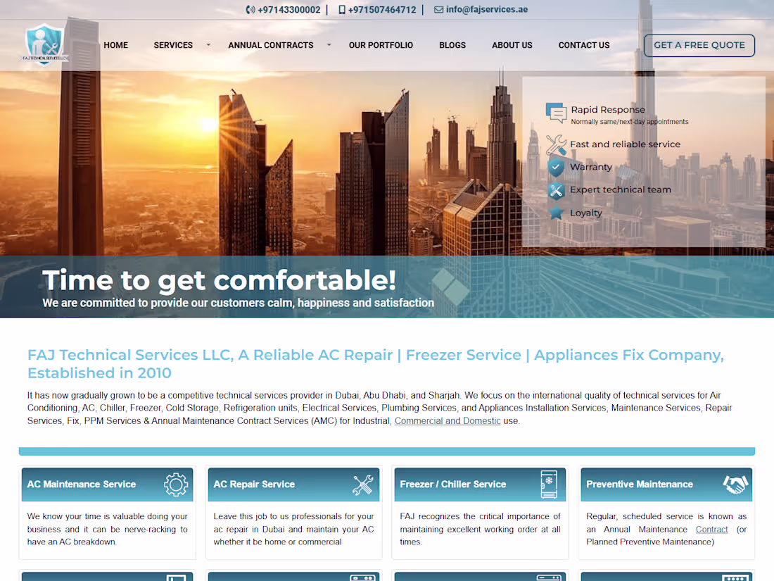 Cover image for FAJ / AC Repair In Dubai - Freezer Service Appliances Fix