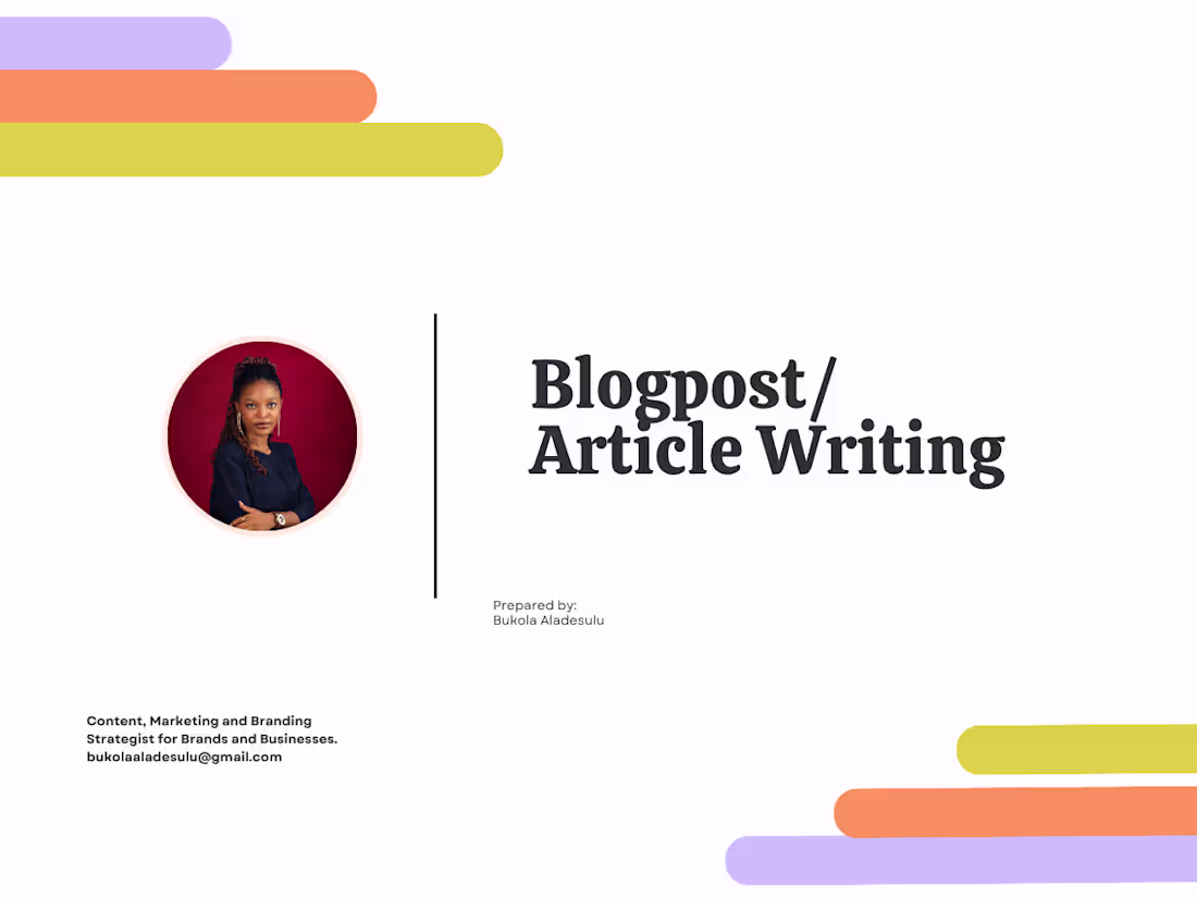Cover image for Blog and Article Writing