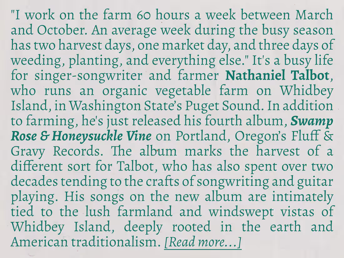 Cover image for Artist Bio: Nathaniel Talbot - Swamp Rose & Honeysuckle Vine