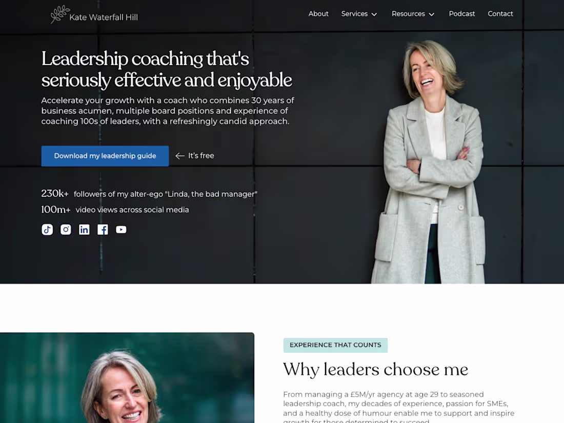 Cover image for Leadership Coach Website • Design & Development