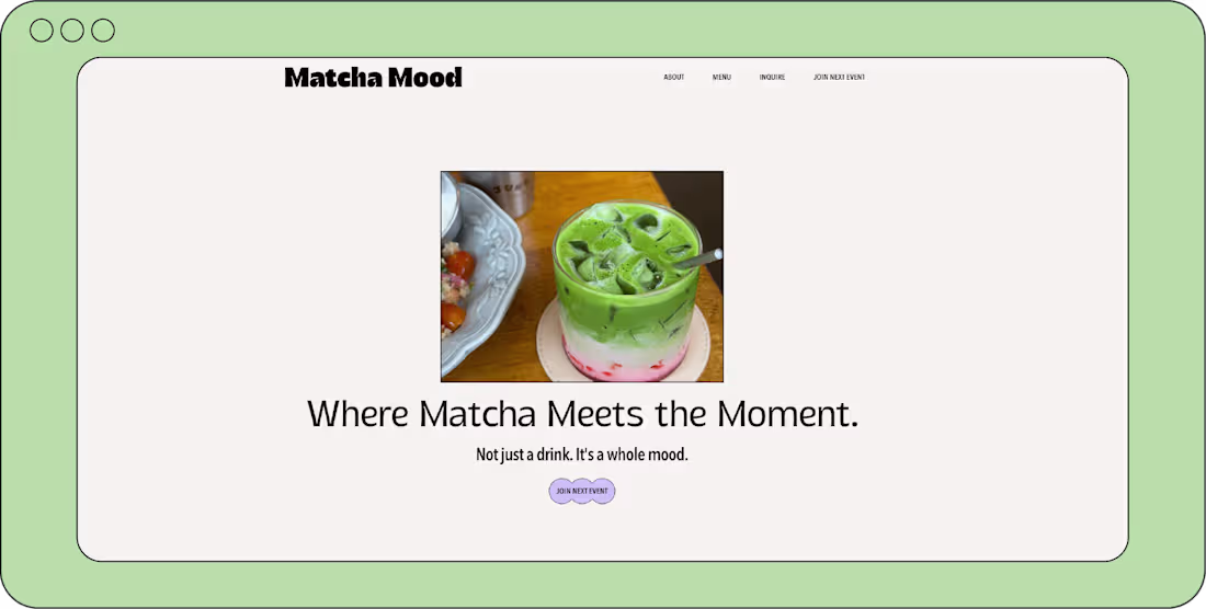 Cover image for Matcha Mood | One Page Website Design