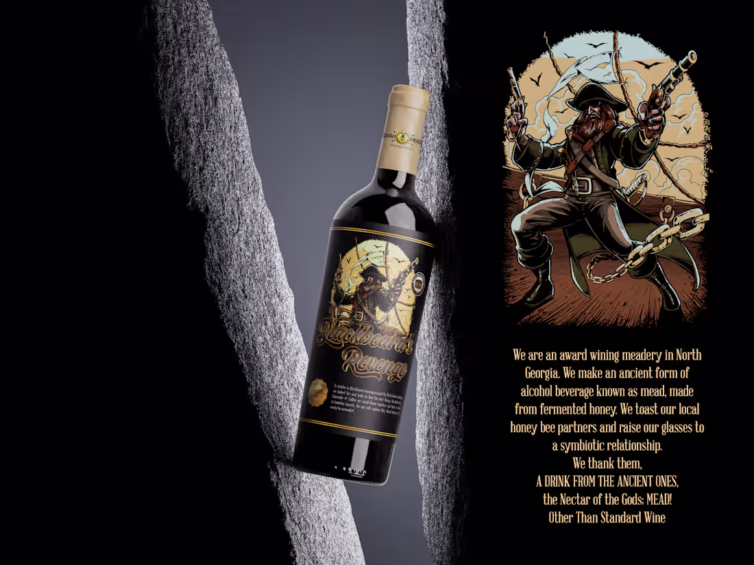 Cover image for Blackbeard’s Revenge – Pirate-Themed Wine Label Design