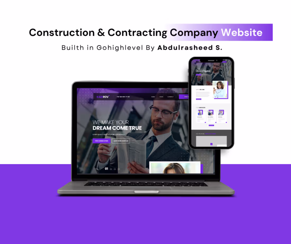 Cover image for Professional construction company website built