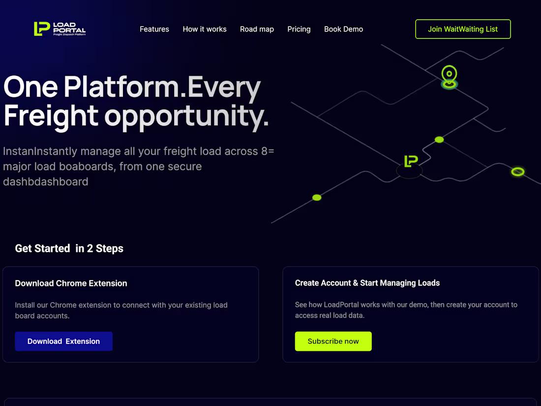 Cover image for Redesigned a live website for Loadportal.