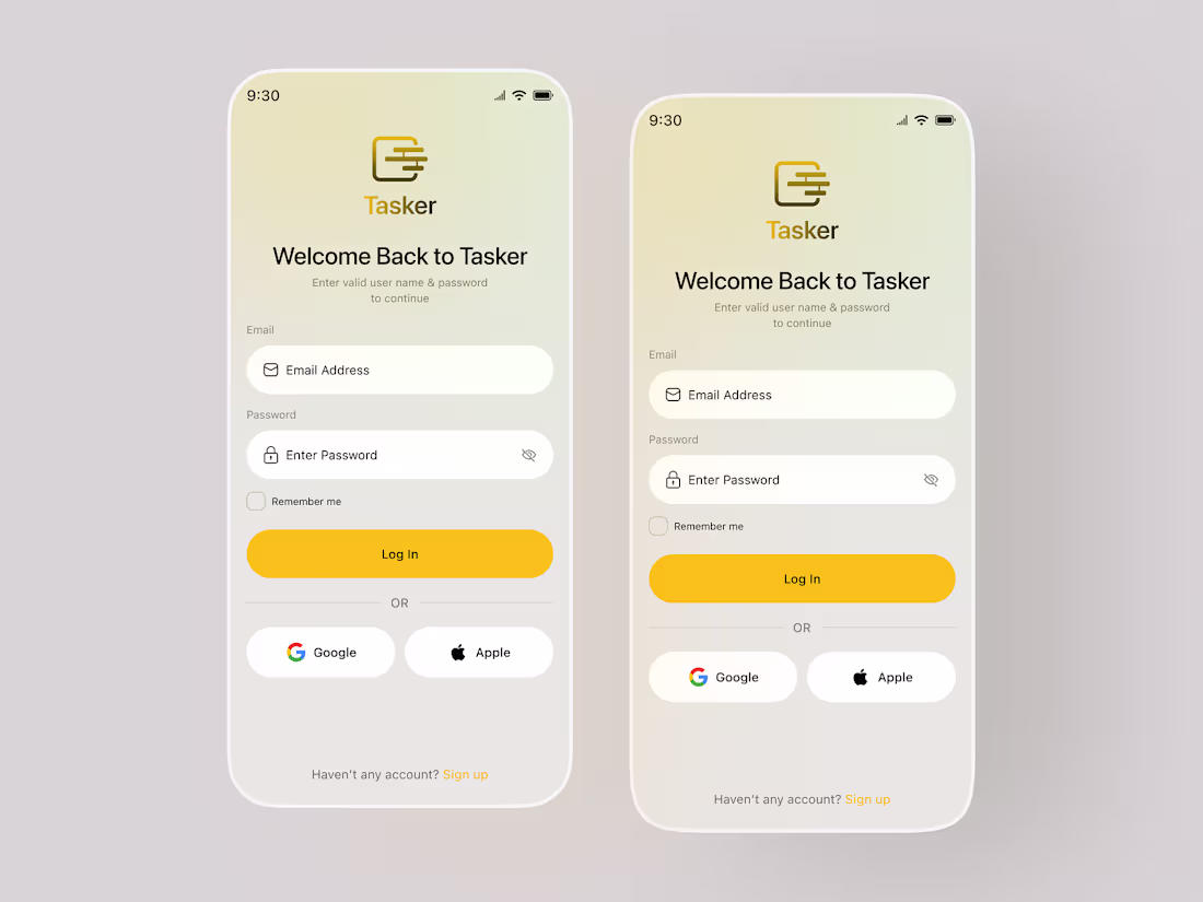 Cover image for Task Management App Login & Sign-Up Screen Design