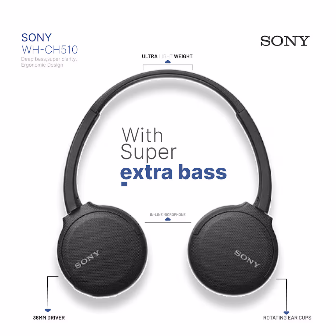 Cover image for GRAPHIC DESIGN FOR SONY WH-CH510 HEADPHONES.
