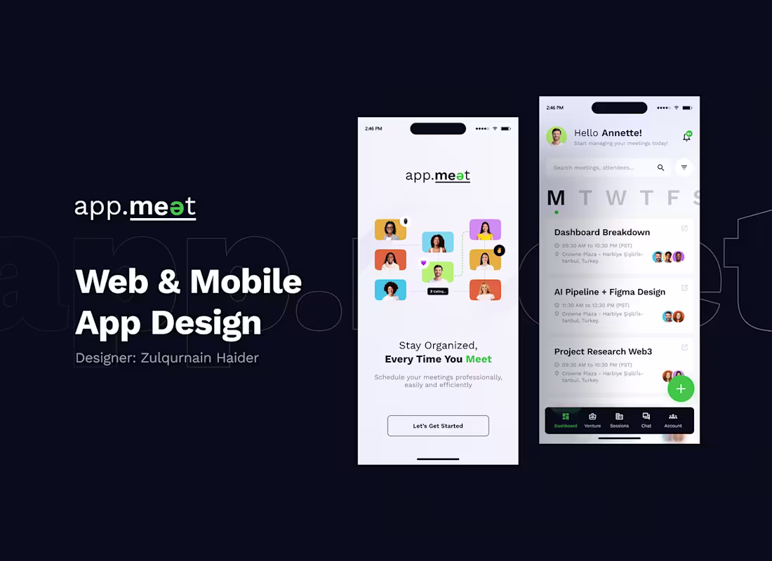 Cover image for Meeting Mobile APP - UI UX Design