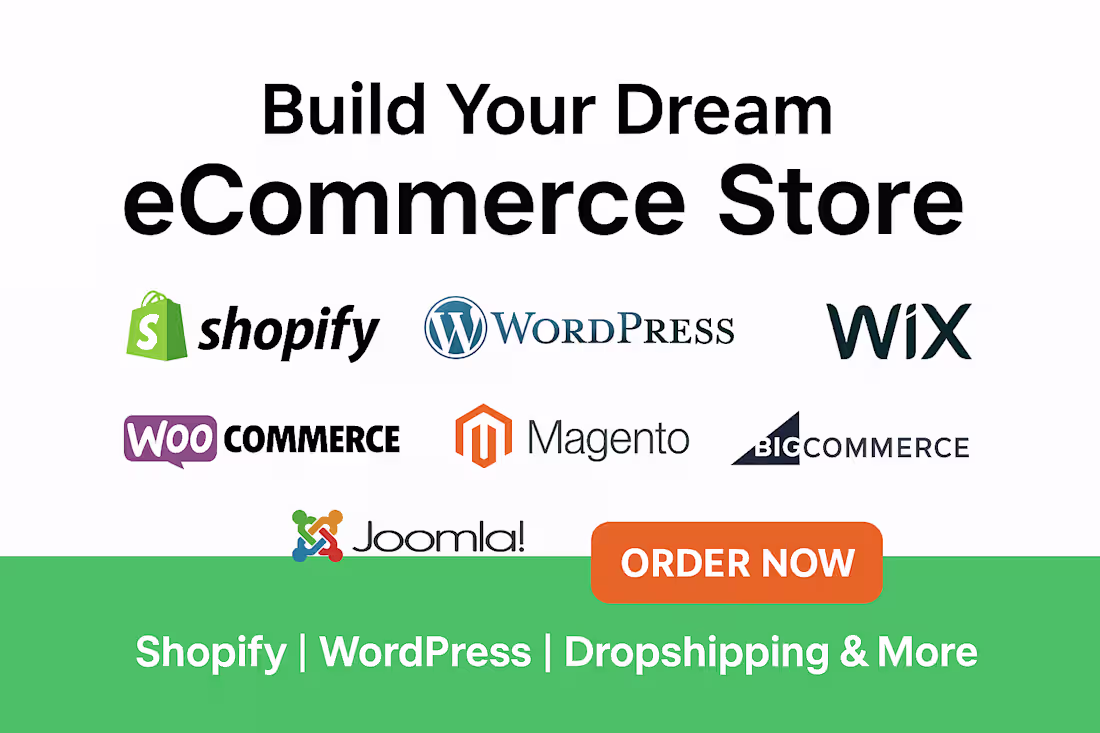Cover image for I will build a professional shopify wordpress wix woocommerc...