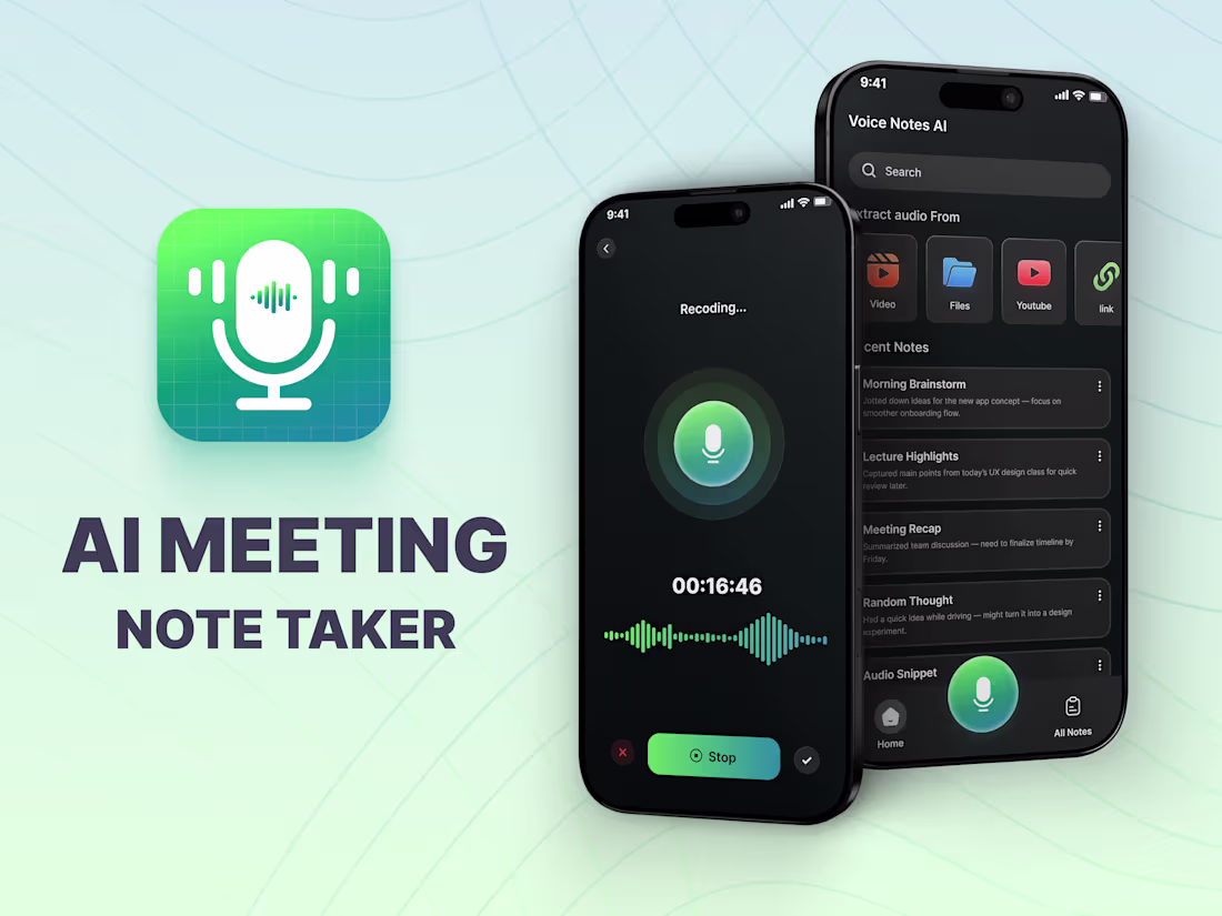 Cover image for AI-Powered Voice Notes & Learning Platform UX/UI Design