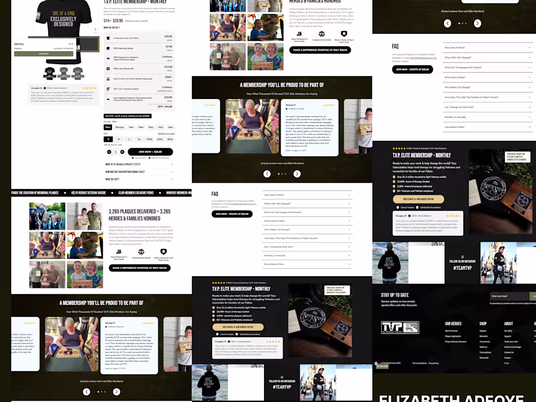 Cover image for Product Page Build For T.V.P. Elite 