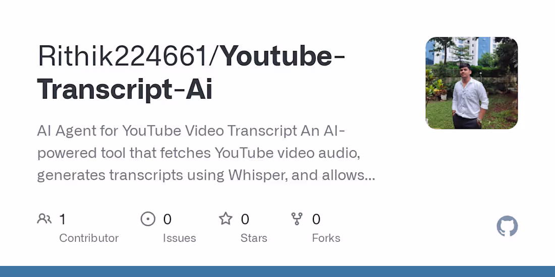 Cover image for YouTube Video Transcript AI