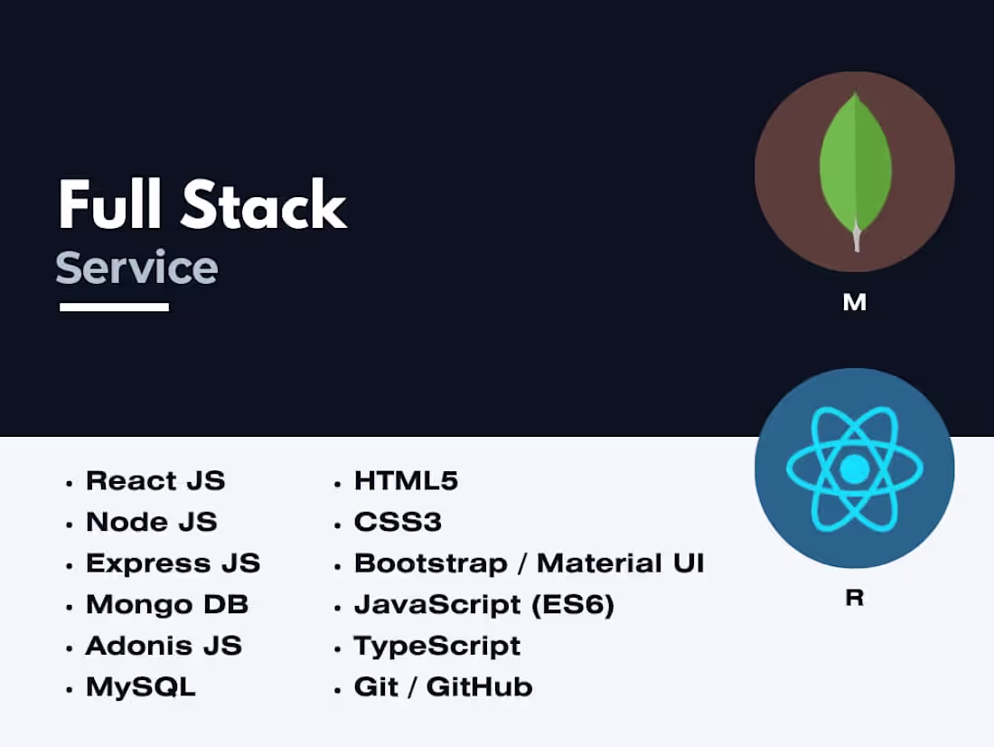 Cover image for We specialize in development of Full Stack Web Applications.