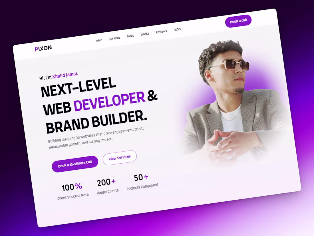 Cover image for Pixon is a Framer portfolio template for web developers who ...