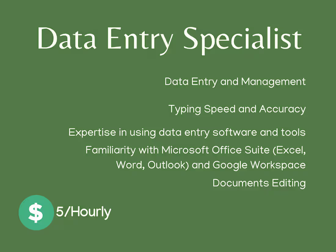 Cover image for Data Entry Specialist