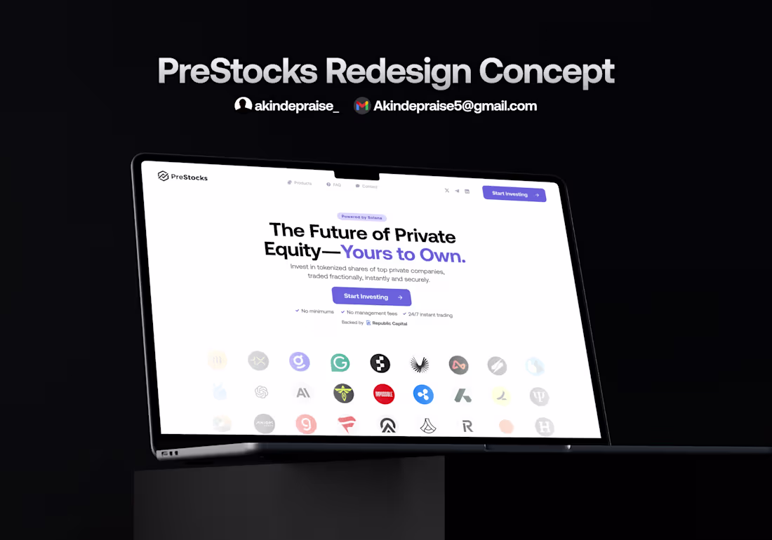 Cover image for Prestock Web3 Landing Page Redesign
