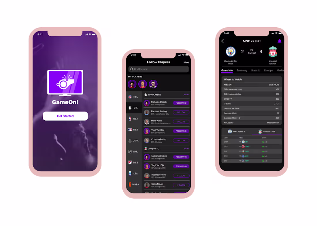 Cover image for GameOn! - UX/UI Mobile — Danny P. Babish