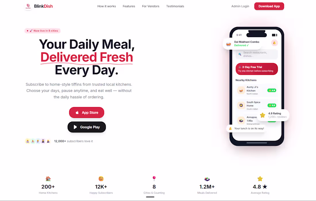 Cover image for BlinkDish is a meal subscription
