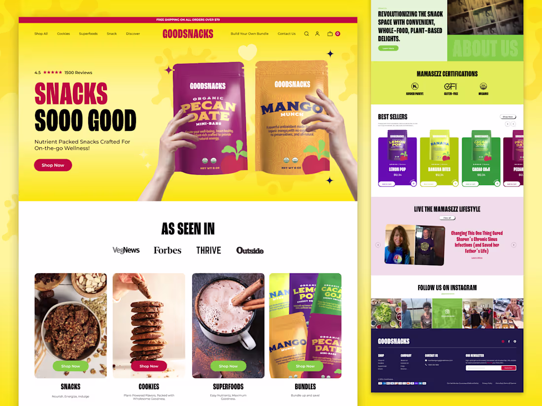 Cover image for Snacks & Cookies Landing page design