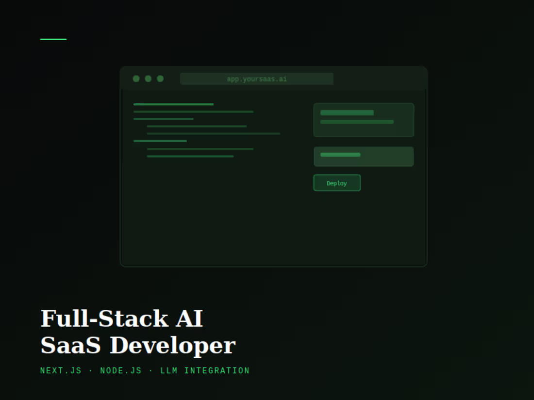 Cover image for Full-Stack AI SaaS MVP — Next.js + Python + LLM