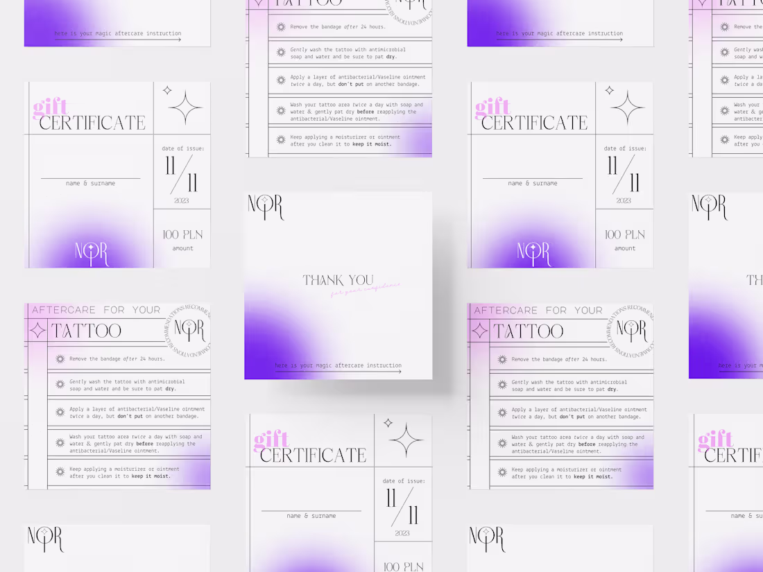 Cover image for brand identity & web design | noir | tattoo studio