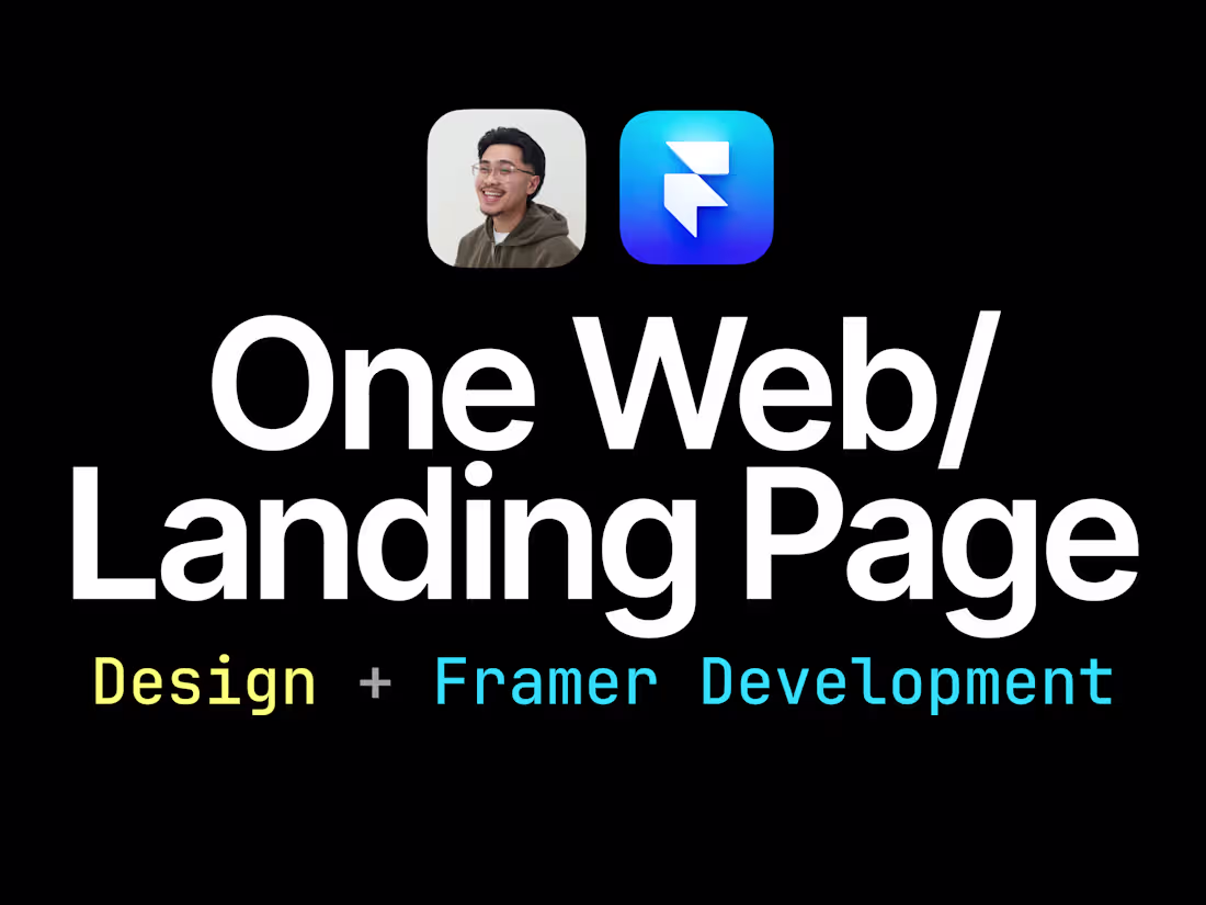 Cover image for Framer - One Web/Landing Page: Design + Framer Development