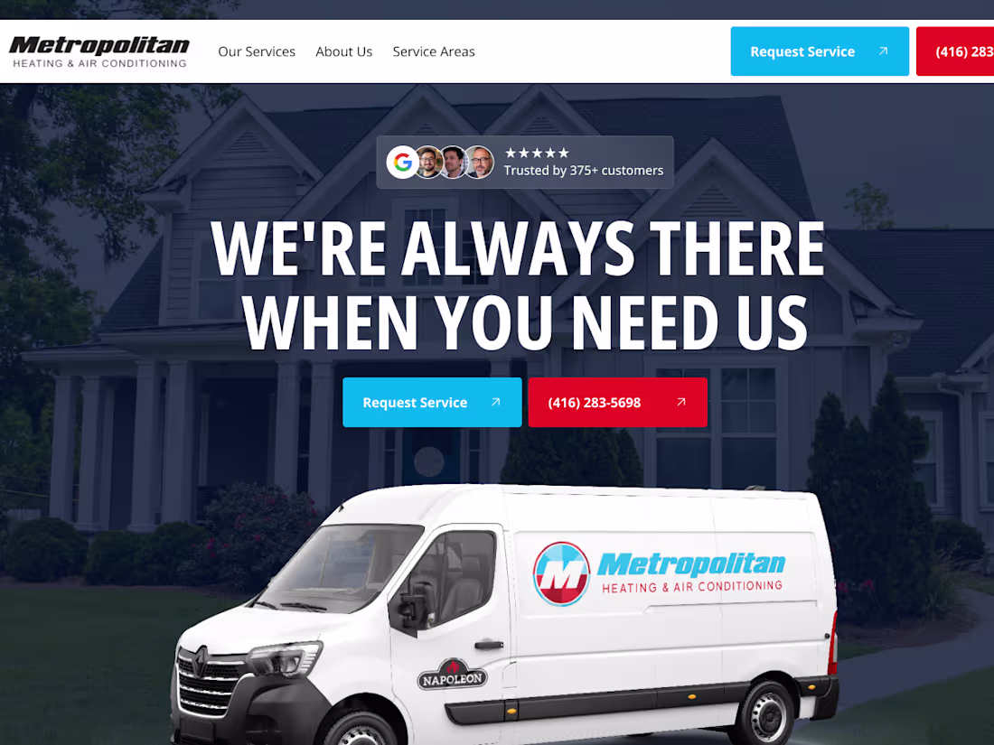 Cover image for Metropolitan Heating & Air Conditioning Website Development