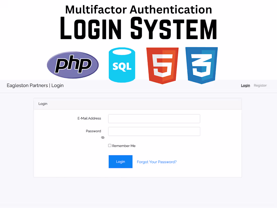Cover image for Eagleston Partners | Multi-factor Authentication Login System