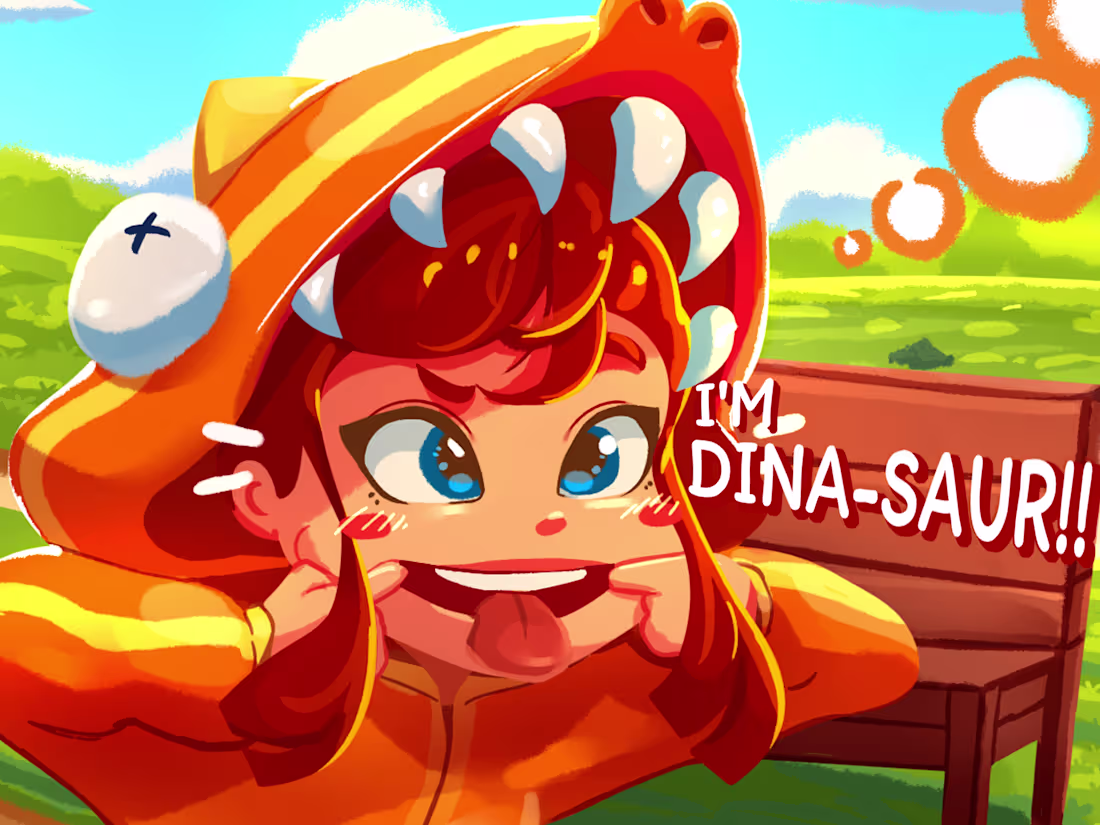 Cover image for DINA-SAUR!! | Children's Book Illustration