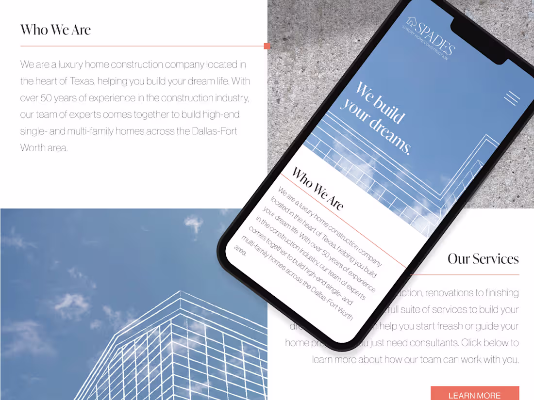 Cover image for Luxury Home Construction - Web Design The company provided m...
