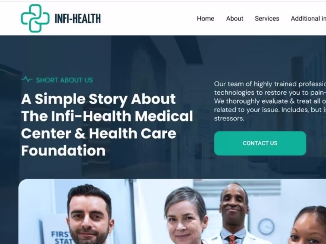Cover image for INFI-Health medical website design