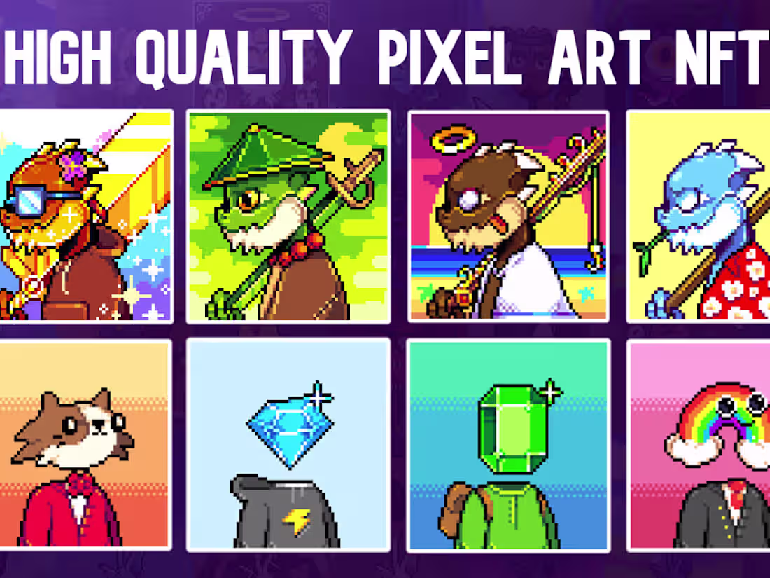 Cover image for I will create you an entire custom pixel art NFT collection