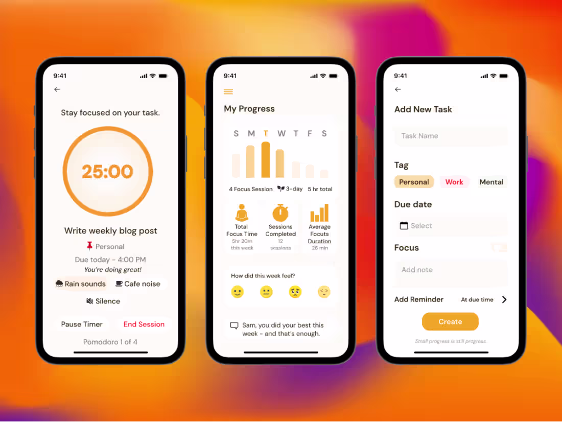 Cover image for Mind-Task Calm Productivity Mobile app