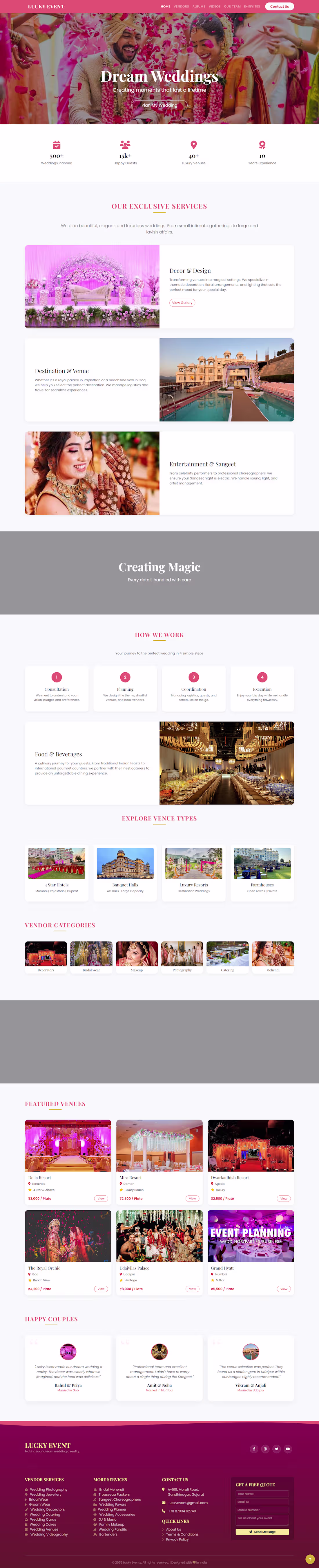 Cover image for Wedding Event Management Website Design